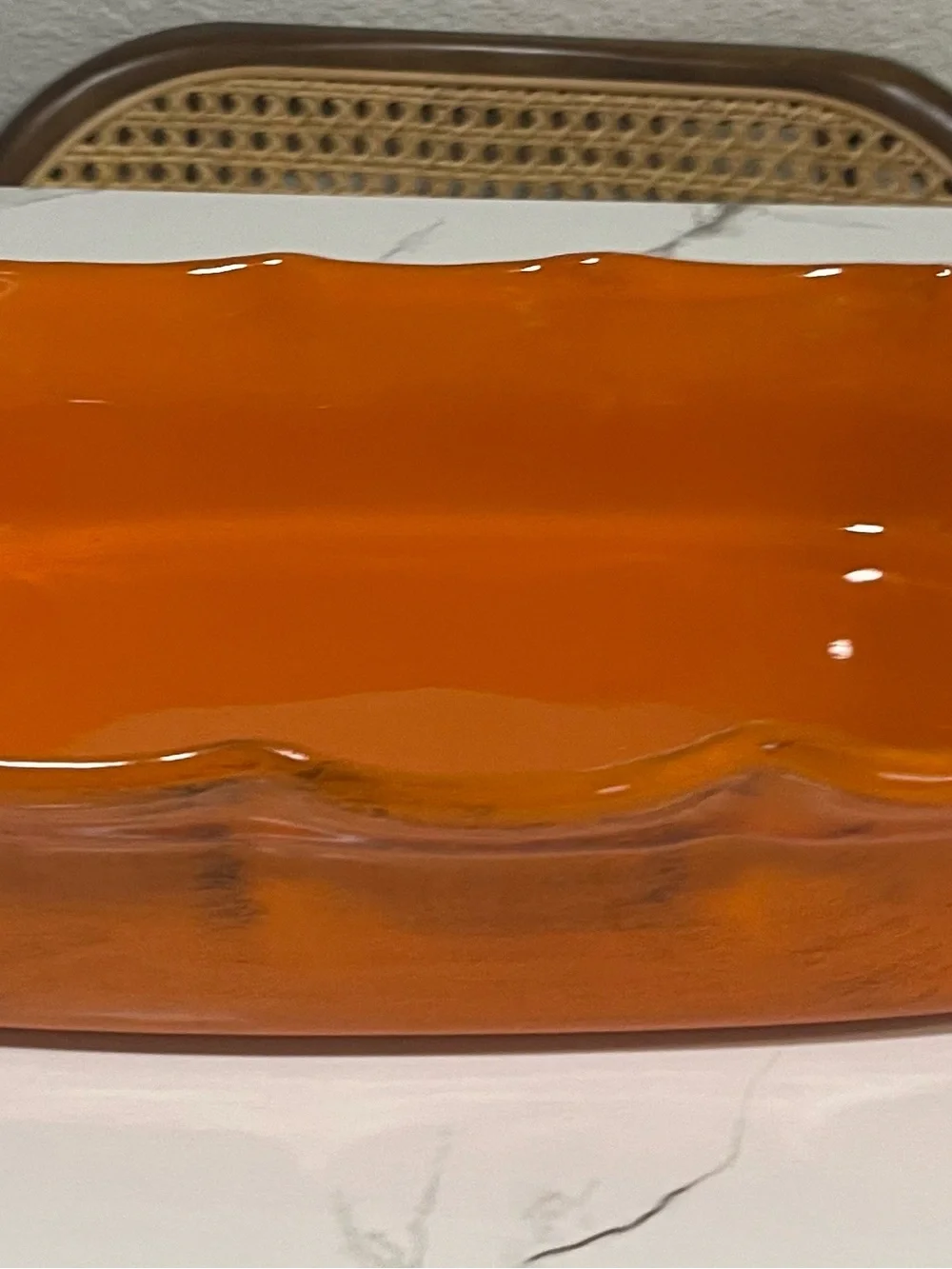De Silva Italian Bright Orange Glazed Ceramic Serving Dish